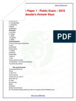 10th English Paper 1 Answer Keys For Public Exam 2019 Question Paper