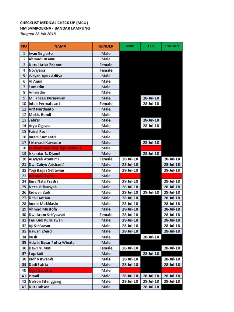 Medical Checkup Report for HM Sampoerna Employees in Bandar Lampung on