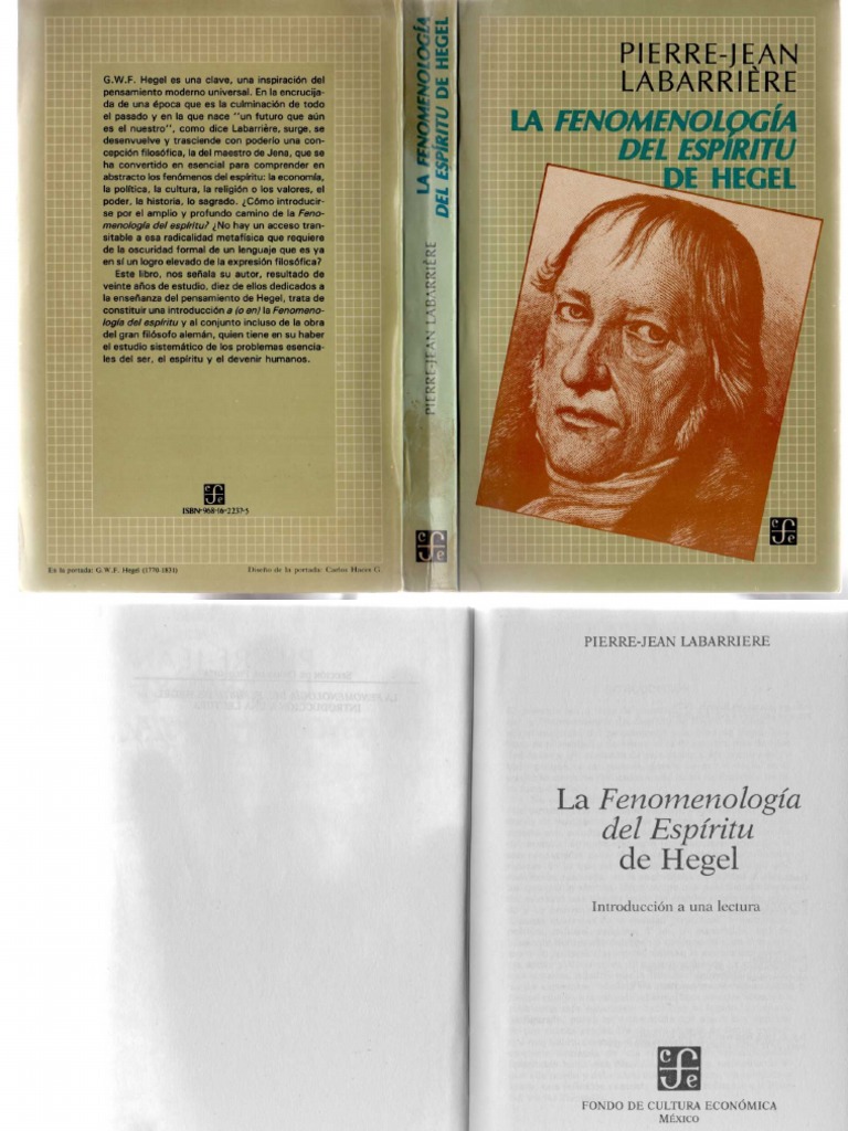 Jean Pierre Labarriere La Fenomenologia Del Espiritu de Hegel 1985