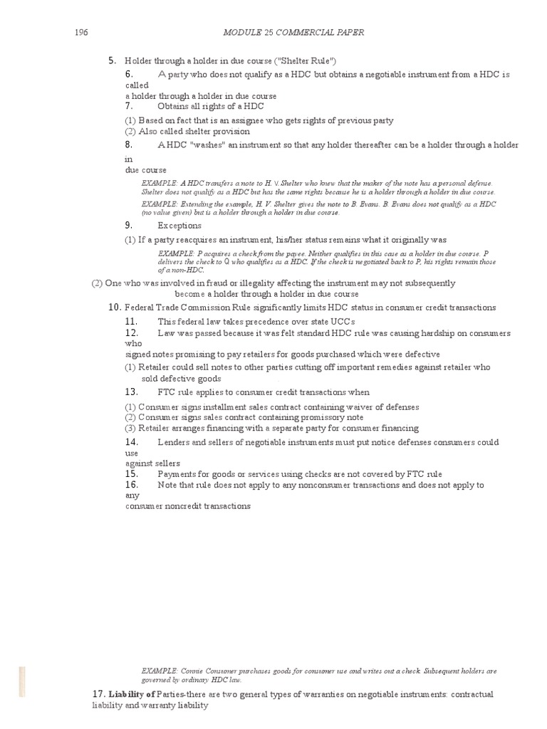 Commercial Paper Liabilit of PartiesThere PDF Promissory Note