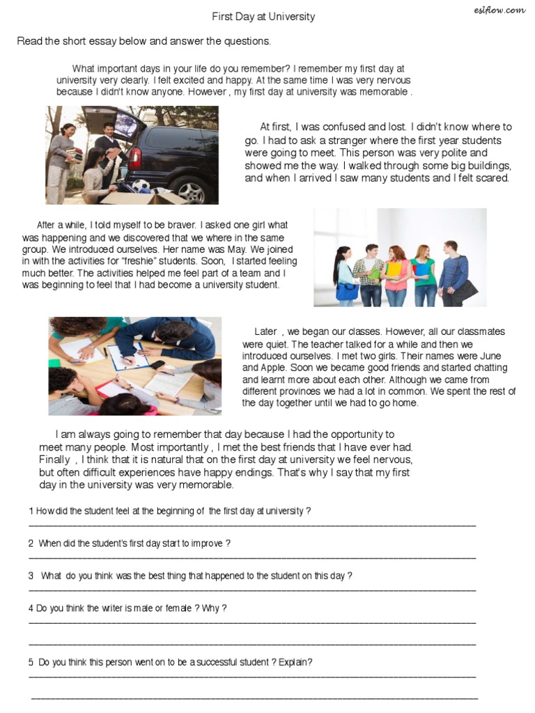 Memorable First Day at University | PDF | Wellness