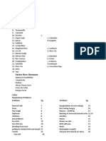 Medicine Nos.: Index Respiratory Problems Problem PG Problem PG