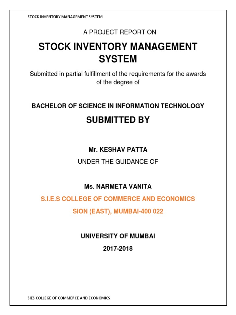 Stock Inventory Management System Report | PDF | Software Testing ...