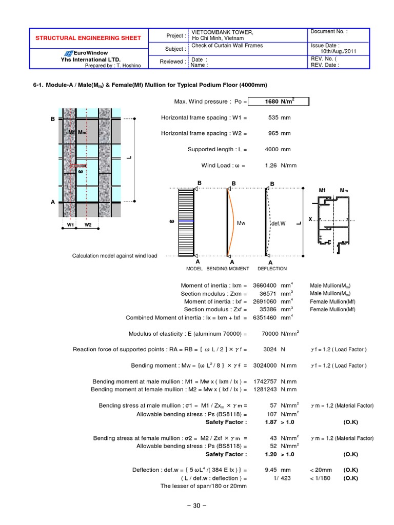 10th Aug. 2011 Structural Calculation (For Sub.) - 03 | PDF | Bending ...