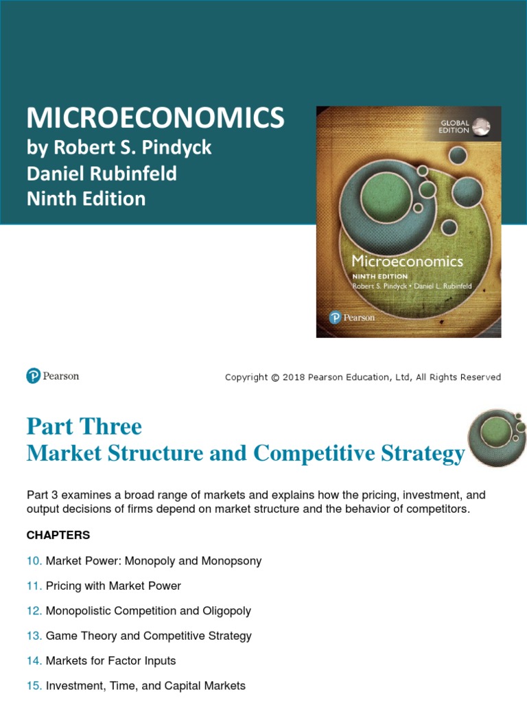 Microeconomics: by Robert S. Pindyck Daniel Rubinfeld Ninth Edition ...