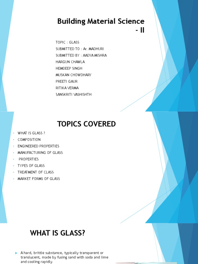 Properties and Types of Glass in Construction | PDF | Glasses | Materials