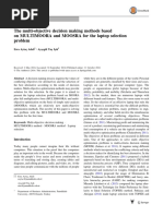 The Multi-Objective Decision Making Methods Based On MULTIMOORA and MOOSRA For The Laptop Selection Problem