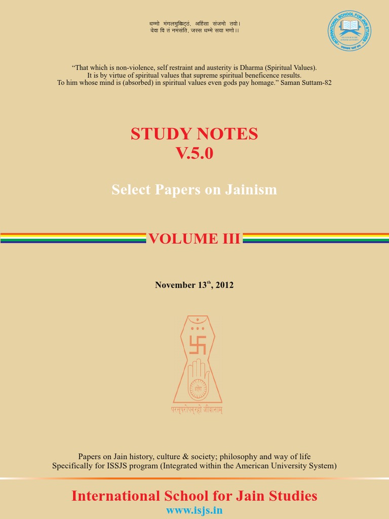 Study Notes 5.0 Vol. III-FINAL PDF | PDF | Ahimsa | Karma
