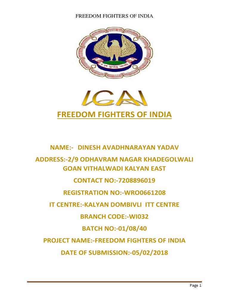 Indian Freedom Fighters Overview | PDF | Indian Independence Movement ...