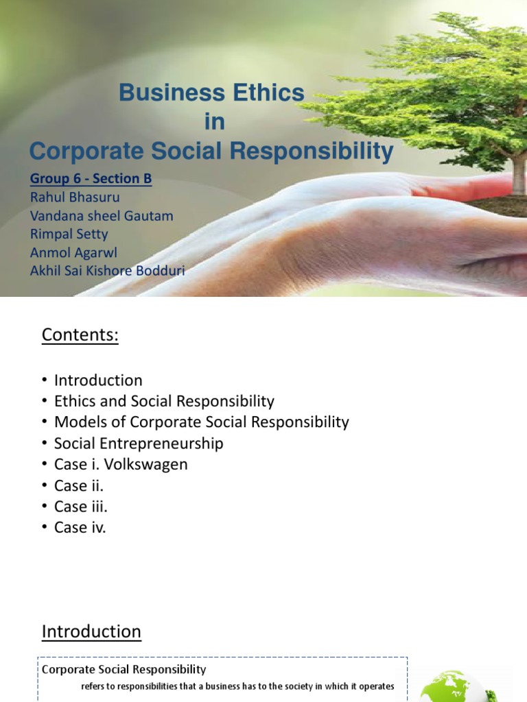 CSR in Business Ethics | PDF | Corporate Social Responsibility | Social ...