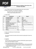 Bhopal: Technical Specification For Drilling of Tube Holes in SS-overlayed Tube Plates