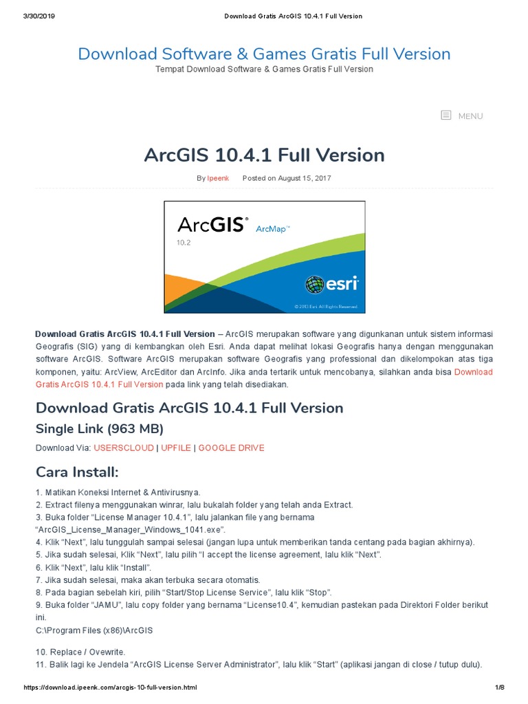 Gratis arcgis 10 4 1 full version pdf pdf