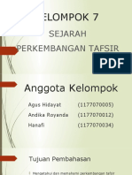 Kelompok 7 (Sejarah Perkembangan Tafsir) )