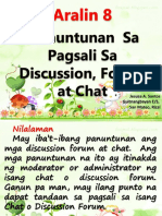 Ict 5 Aralin 8 Mga Panuntunan Sa Pagsali Sa Discussion Forum at Chat (Jeje)