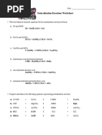 03 Neutralization Reactions Worksheet Key