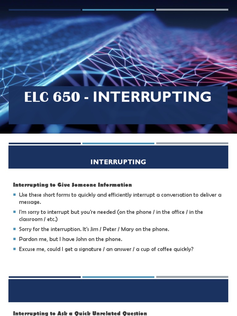 Effective Interrupting Techniques | PDF | Career & Growth