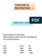 English Q4 Preposition: Maritess R. Marte