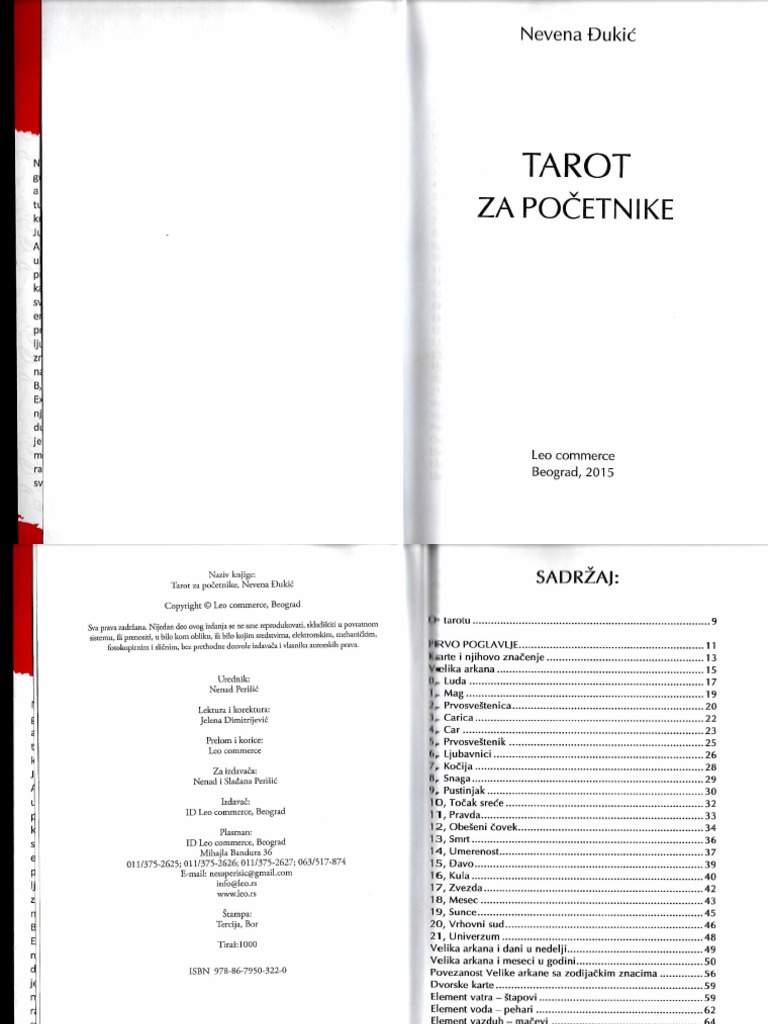 Tarot Za Pocetnike-Nevenka Djukic PDF | PDF