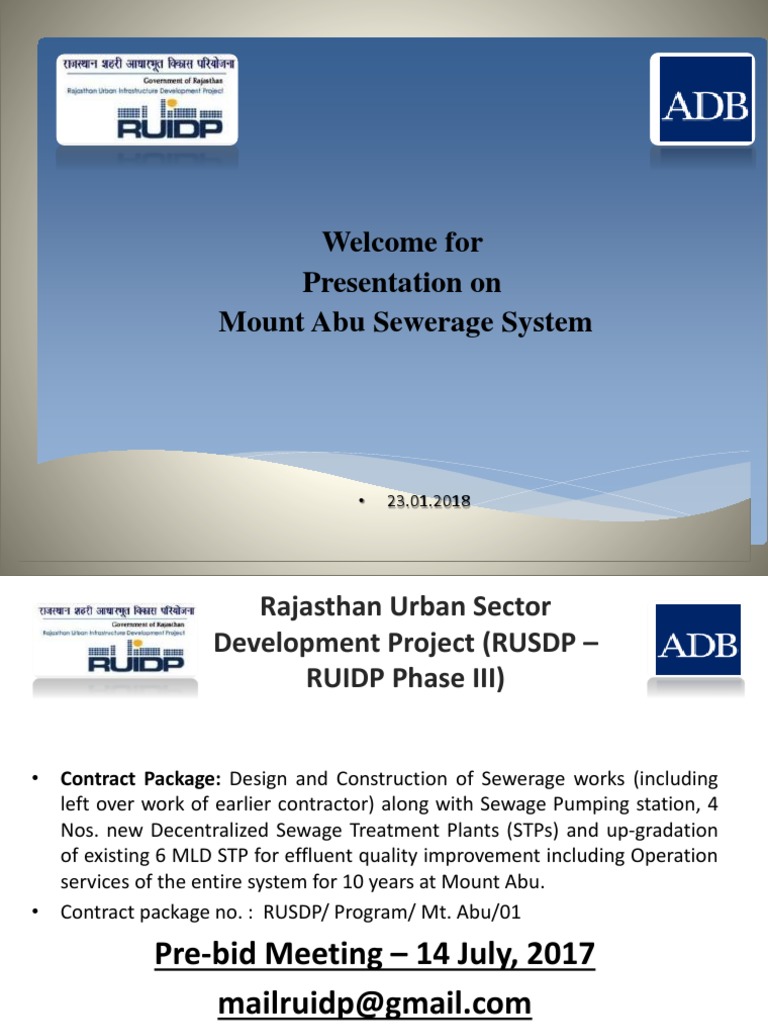 Presentation On Pre Bid Meeting Pdf Sanitary Sewer Combined Sewer