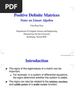 Positive Definite Matrices: Notes On Linear Algebra