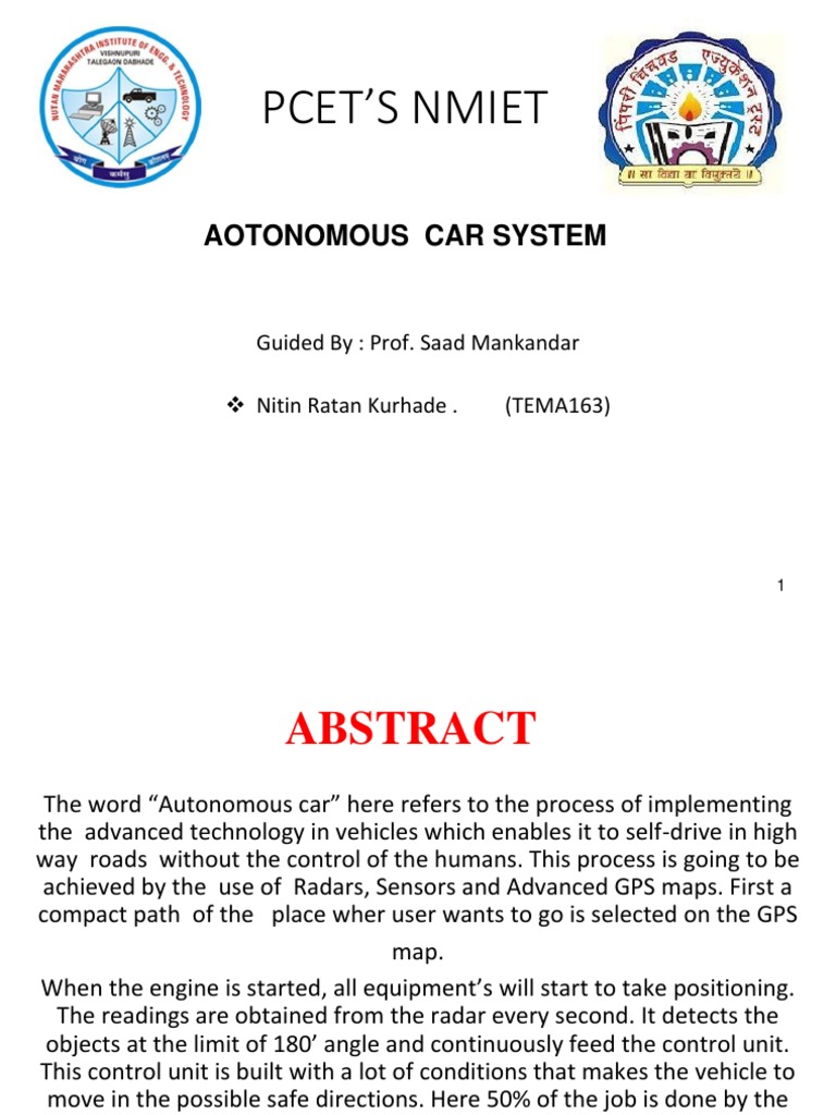 An Analysis Of The Components And Functioning Of An Autonomous Vehicle