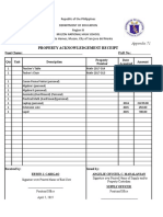 Property Acknowledgement Receipt