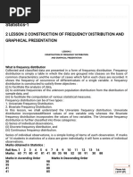 Statistics-1 - LESSON 2 CONSTRUCTION OF FREQUENCY DISTRIBUTION AND GRAPHICA155953 PDF