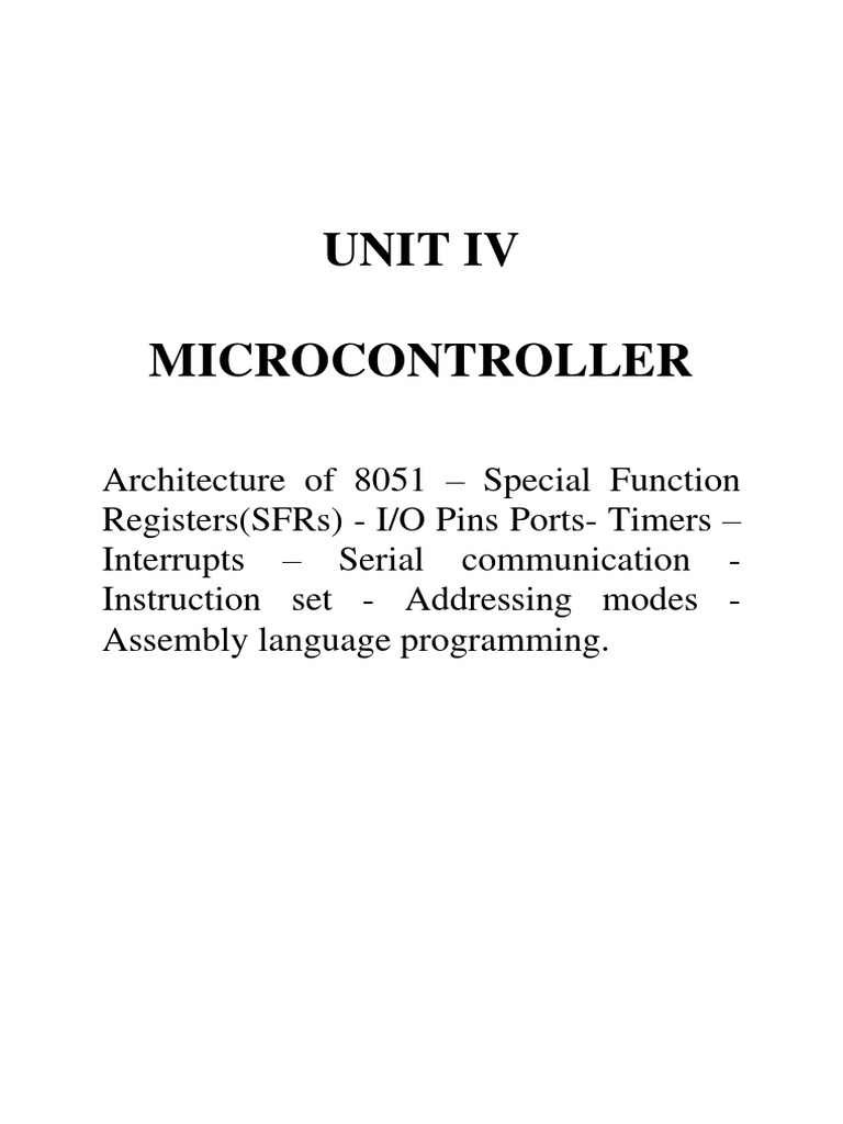 8051 Microcontroller Architecture Guide | PDF | History