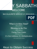 HAPPY SABBATH WELCOME BACCALAUREATE SERVICE