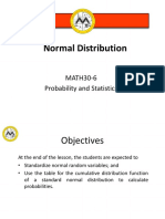 Normal Distribution: MATH30-6 Probability and Statistics