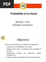 Probability of An Event: MATH30-7 / 30-8 Probability and Statistics