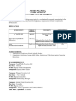 Ashish Agarwal CV