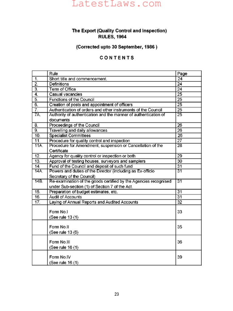 Export Quality Control Rules | PDF | Expense | Government Of India
