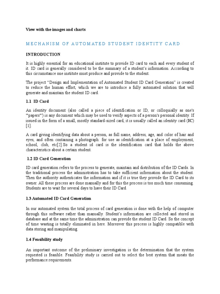 Automated Student ID Card System | PDF | Identity Document | System