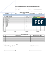 Line Up Player List & Official The Gade Milenial Cup: Team Color Jersey