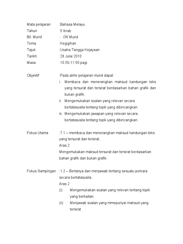 Usaha Tangga Kejayaan In English