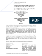 Experimental Investigation of Deposition and Wall Growth in Water Saturated Hydrocarbon Pipelines in The Absence of Free Water