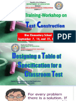 Lecture - Final - Table of Specifications