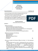 ICSE Board Class X Biology Board Paper 2014 (Two Hours) : General Instructions: Total Marks: 80