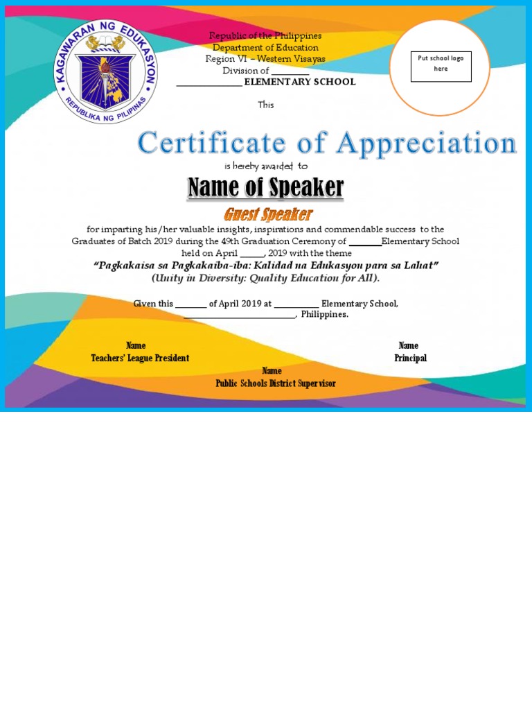 Certificate For Graduation Guest Speaker Sample Only by Jenrap PDF