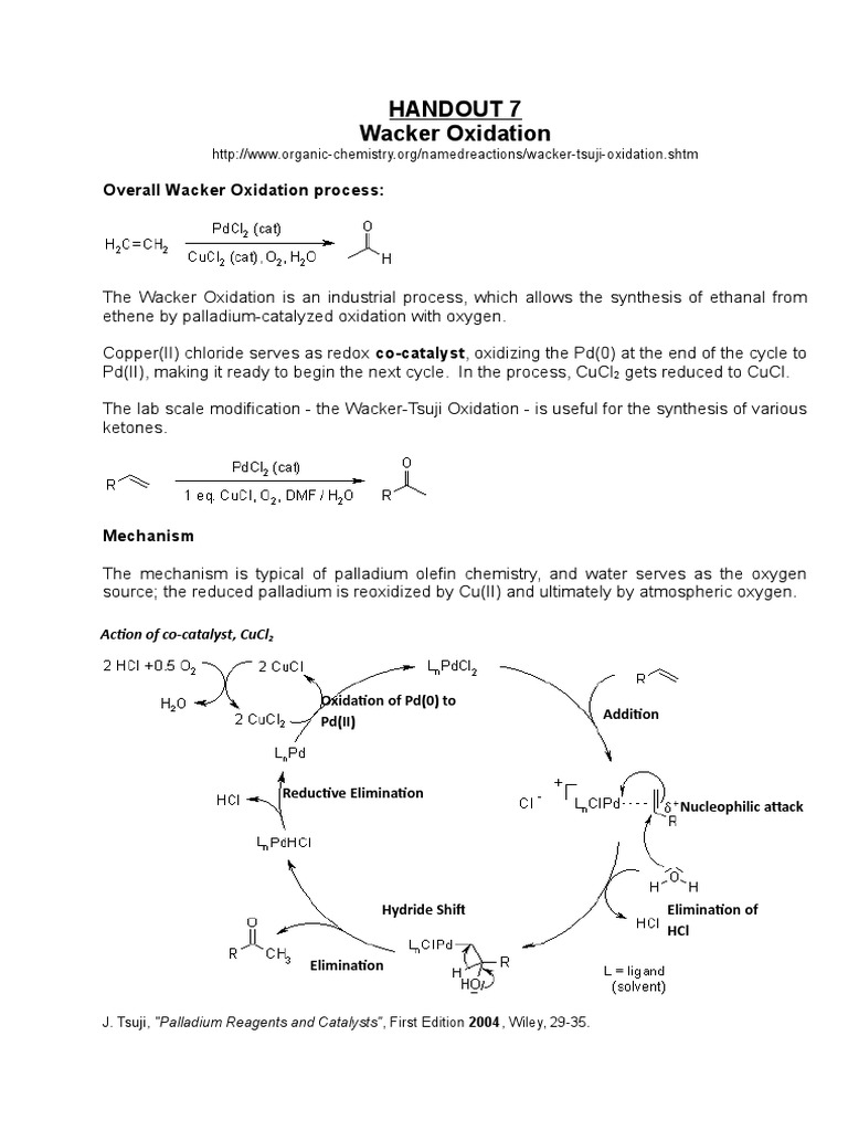 Handout7 Wacker Oxidation | PDF