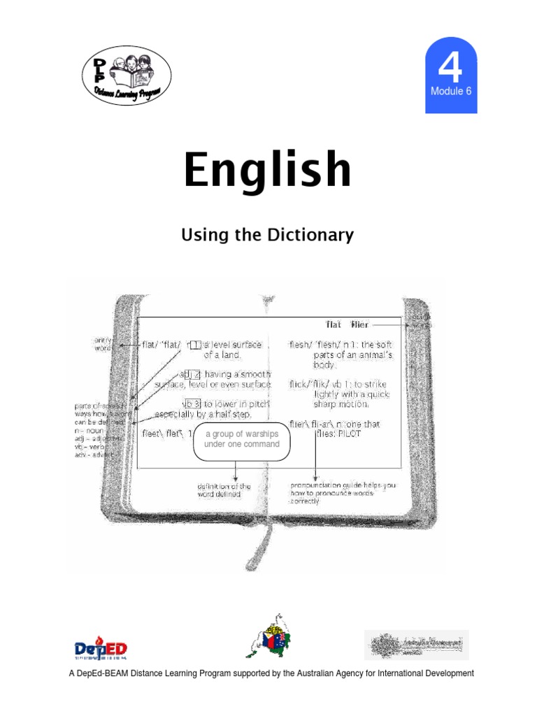 English 4 DLP 6 Using The Dictionary PDF PDF Part Of Speech Dictionary