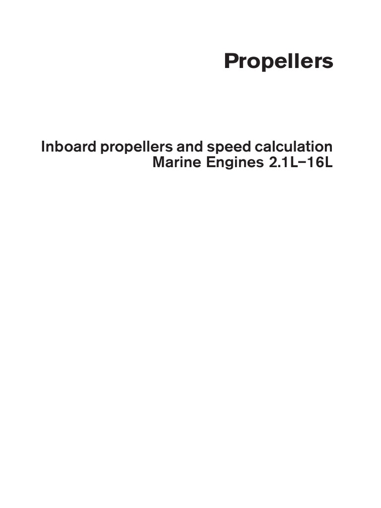 Propellers. Inboard Propellers and Speed Calculation Marine Engines 2