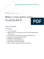 Make A New Game Using Scratch (LAB 2) : Dipanshu Munjal 16bce1234 Faculty - Ms. Graceline Jasmine