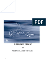 INTERNSHIP REPORT Abubakar Anees Textile Mills