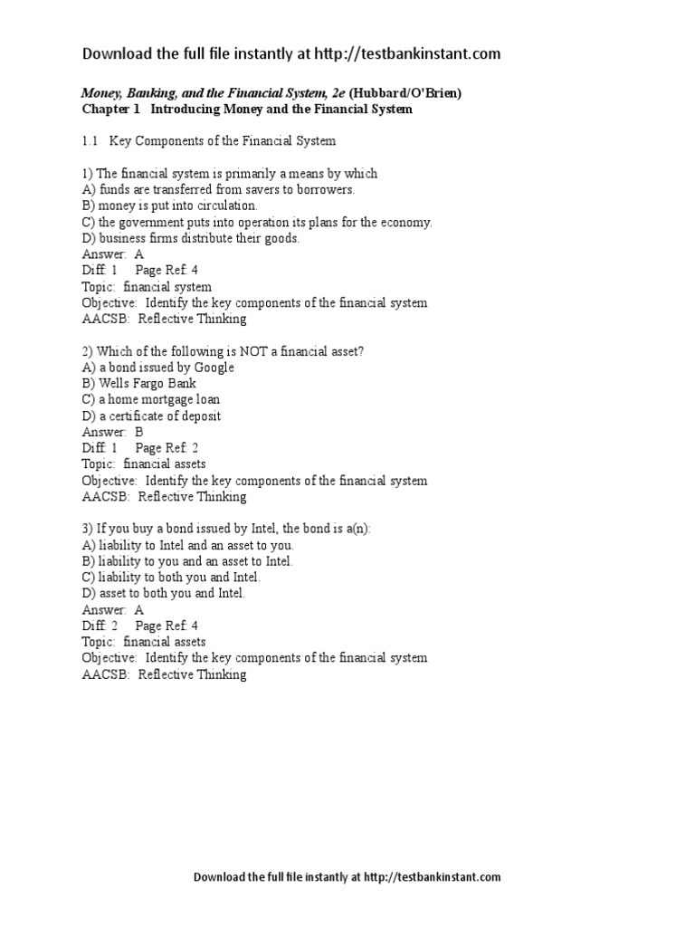 Money, Banking, and The Financial System, 2e (Hubbard/O'Brien) PDF