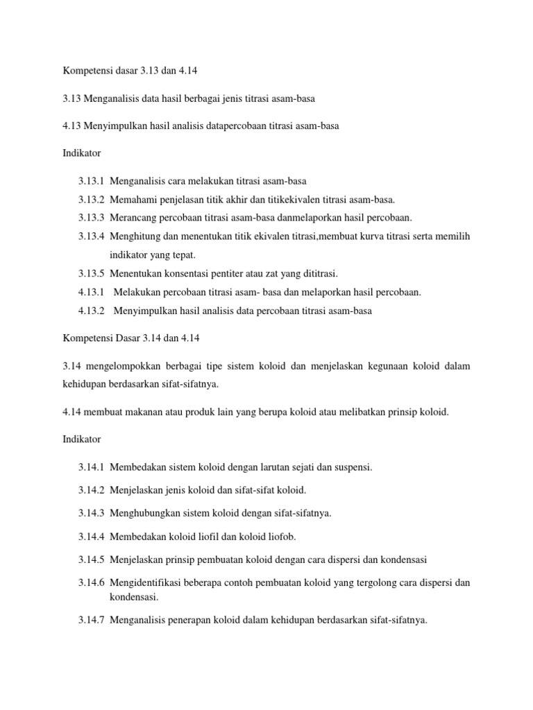 Indikator KD3.13 Dan KD 3.14 | PDF