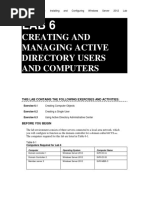 Lab 6 - Creating and Managing User and Computer Accounts