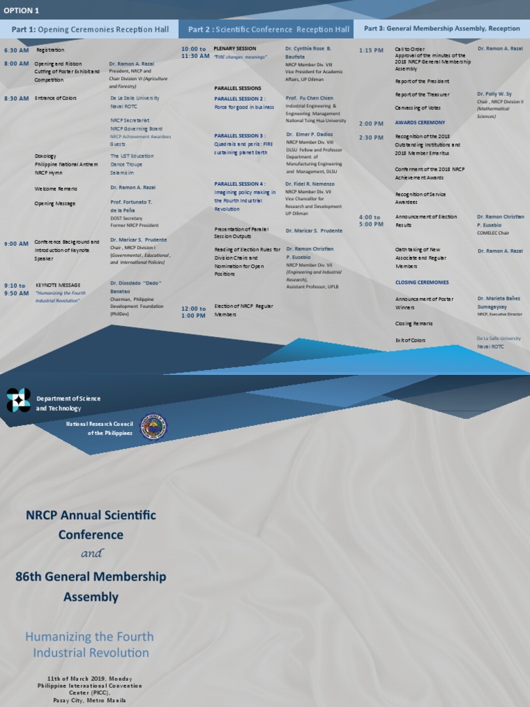 Tentative Program of Activities - Annual Scientific Conference and 86th ...
