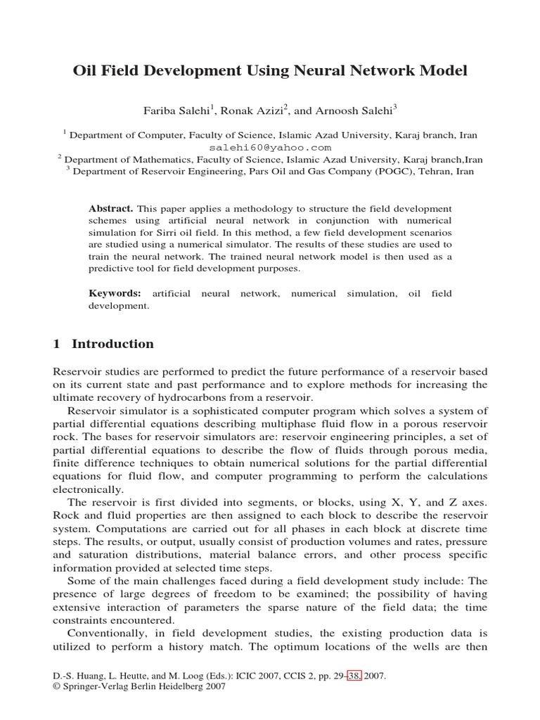 Oil Field Development Using Neural Network Model | PDF | Petroleum ...